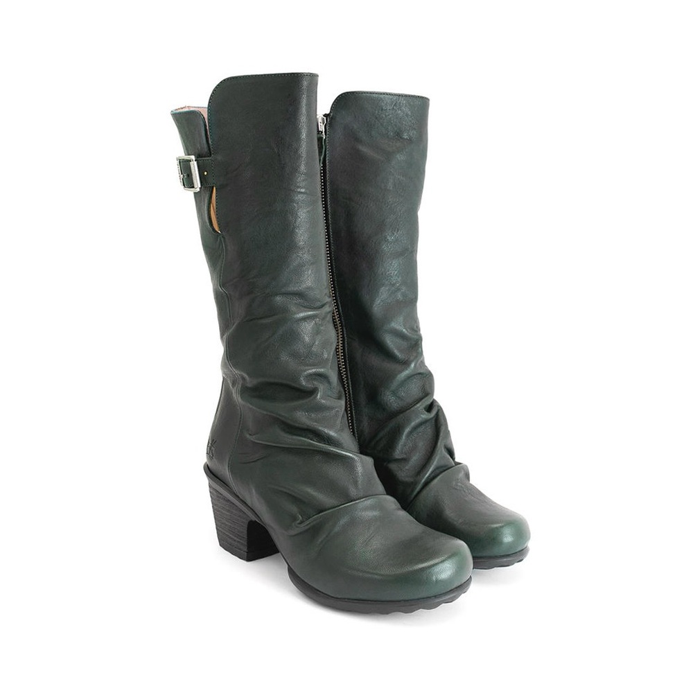 John Fluevog Dark Green Kanawa Boots